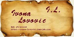 Ivona Lovović vizit kartica